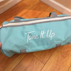 Tone it up teal blue gym bag
